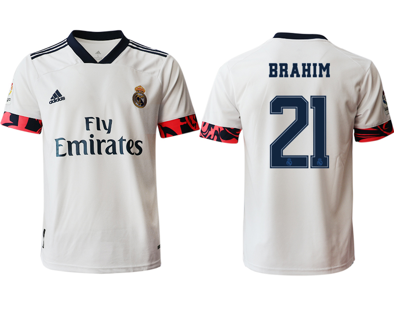 Men 2020-2021 club Real Madrid home aaa version #21 white Soccer Jerseys2->real madrid jersey->Soccer Club Jersey
